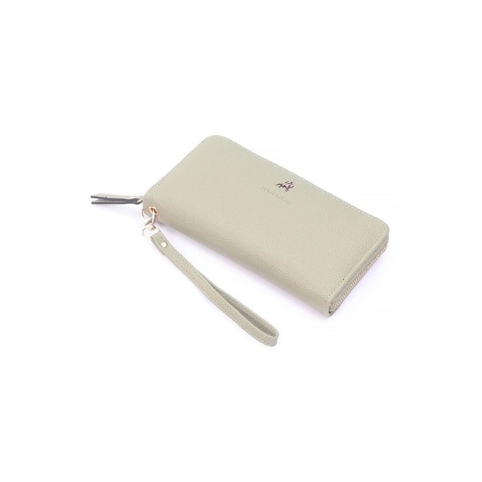 iPOLO East Ladies Synthetic Leather Lychee Texture Long Zipper Purse Dompet Panjang Zip Wanita