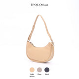 iPOLO East Synthetic Pebbled Leather Ladies Crescent Crossbody Shoulder Bag