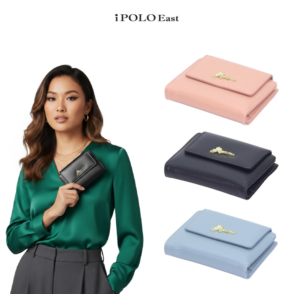 iPOLO East Compact Synthetic Leather Ladies Mini Wallet Zipper Purse
