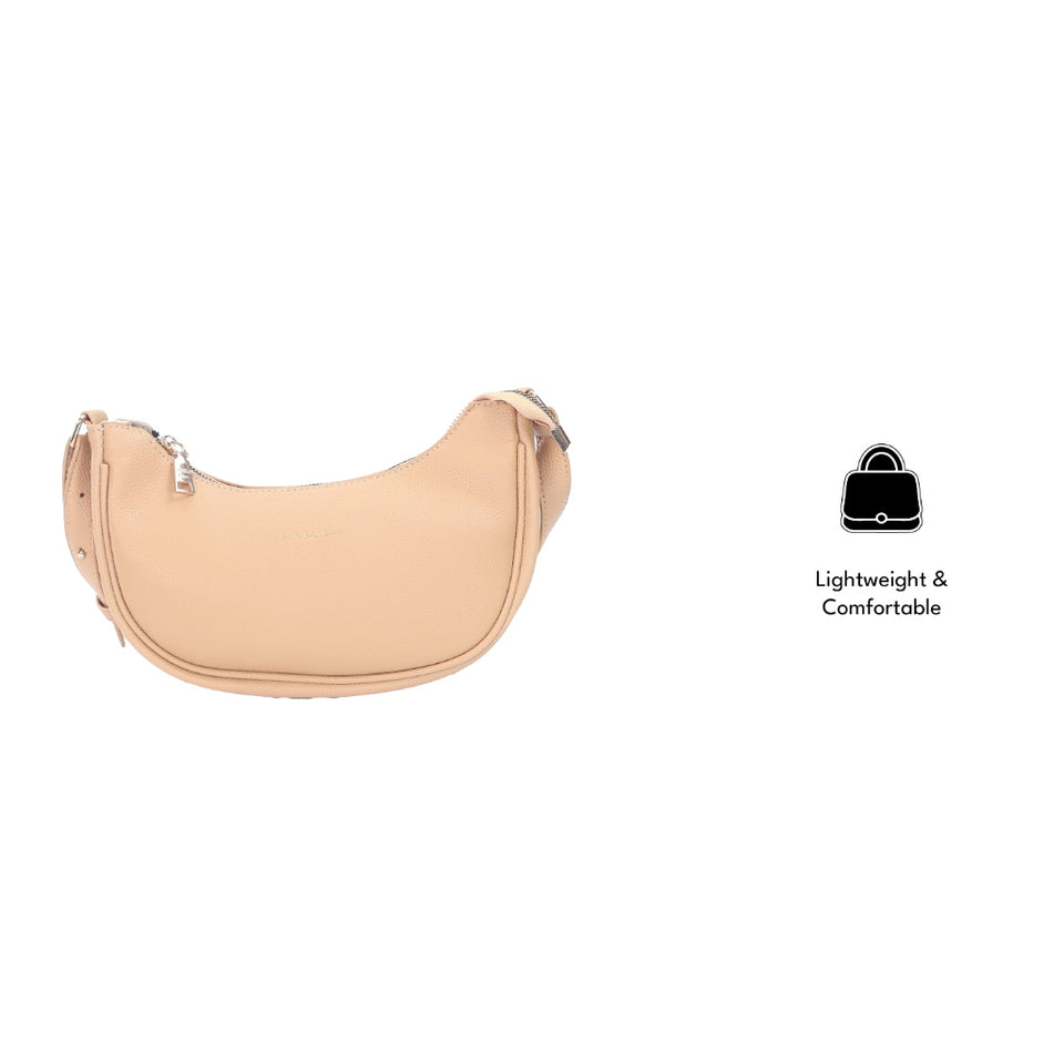 iPOLO East Synthetic Pebbled Leather Ladies Crescent Crossbody Shoulder Bag