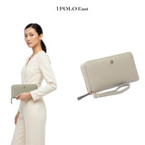 iPOLO East Ladies Synthetic Leather Lychee Texture Long Zipper Purse Dompet Panjang Zip Wanita