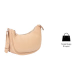 iPOLO East Synthetic Pebbled Leather Ladies Crescent Crossbody Shoulder Bag