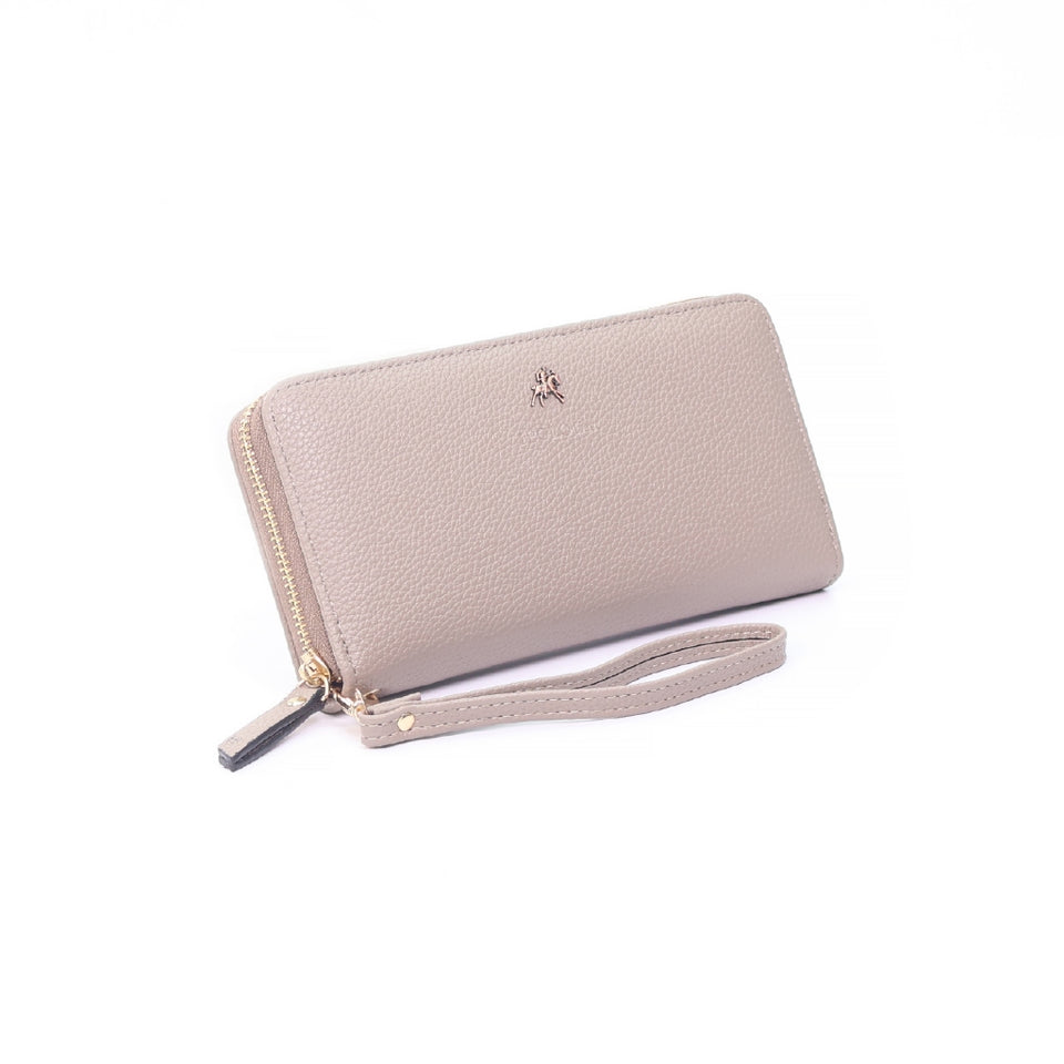 iPOLO East Ladies Synthetic Leather Lychee Texture Long Zipper Purse Dompet Panjang Zip Wanita