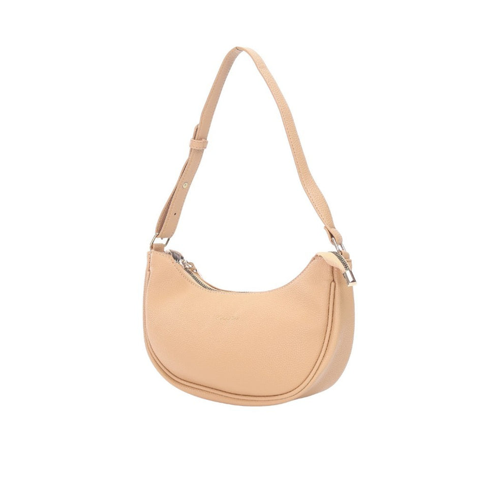 iPOLO East Synthetic Pebbled Leather Ladies Crescent Crossbody Shoulder Bag