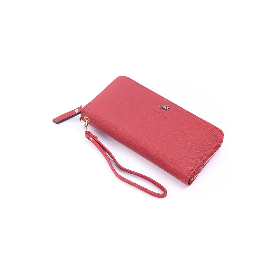 iPOLO East Ladies Synthetic Leather Toothpick Texture Long Zipper Purse Dompet Panjang Zip Wanita