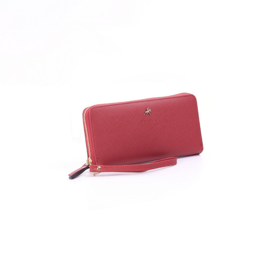 iPOLO East Ladies Synthetic Leather Toothpick Texture Long Zipper Purse Dompet Panjang Zip Wanita