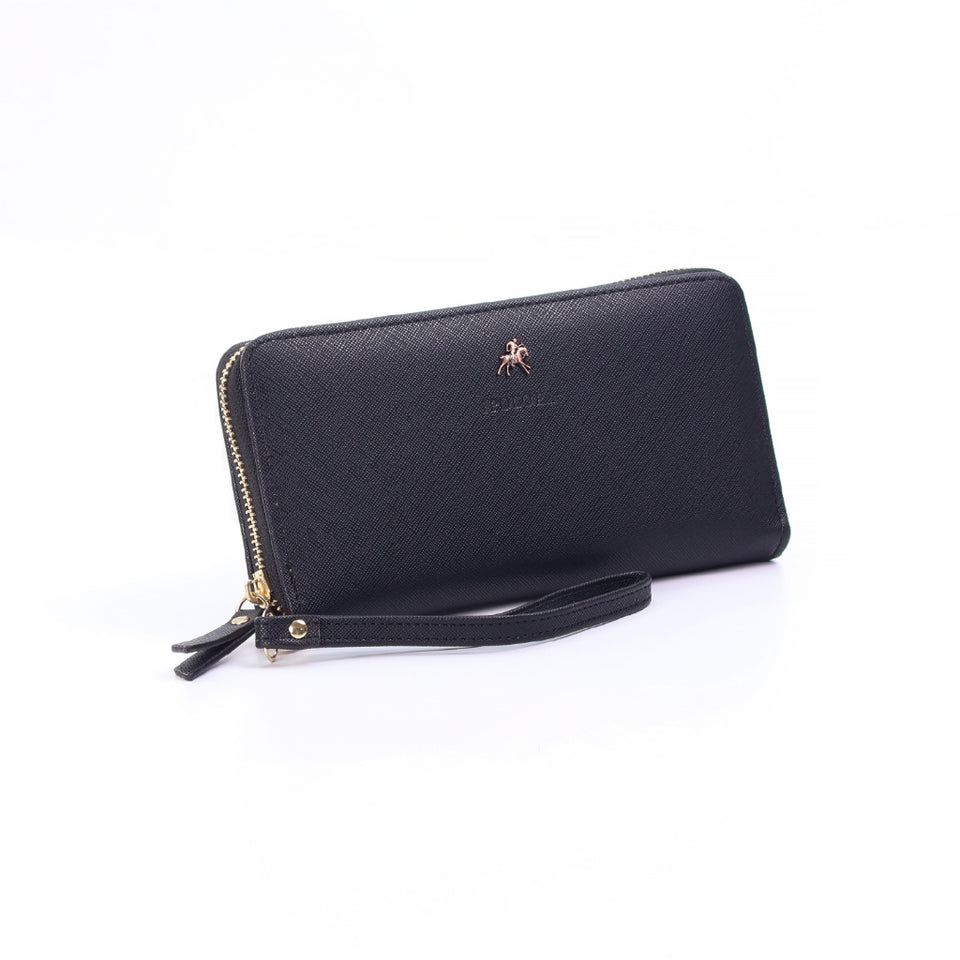 iPOLO East Ladies Synthetic Leather Toothpick Texture Long Zipper Purse Dompet Panjang Zip Wanita