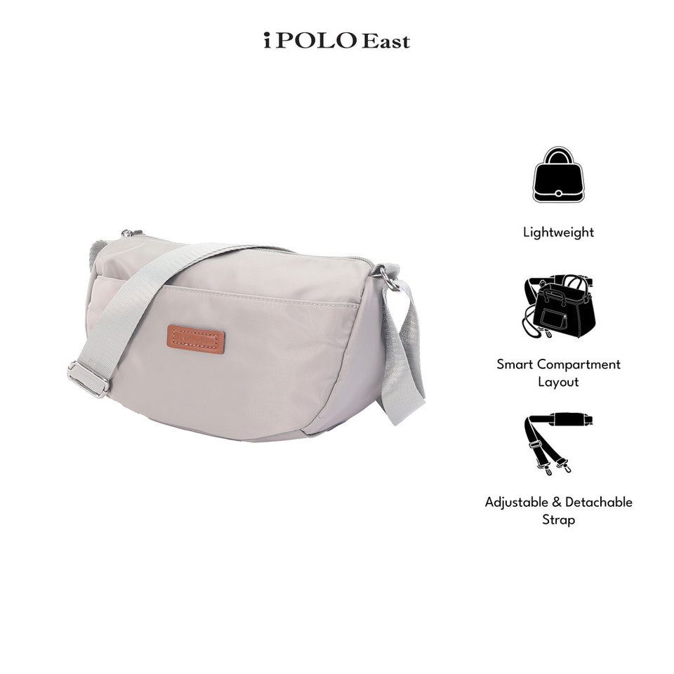 iPOLO East Metro Nylon Collection Ladies Half Moon Crossbody Bag