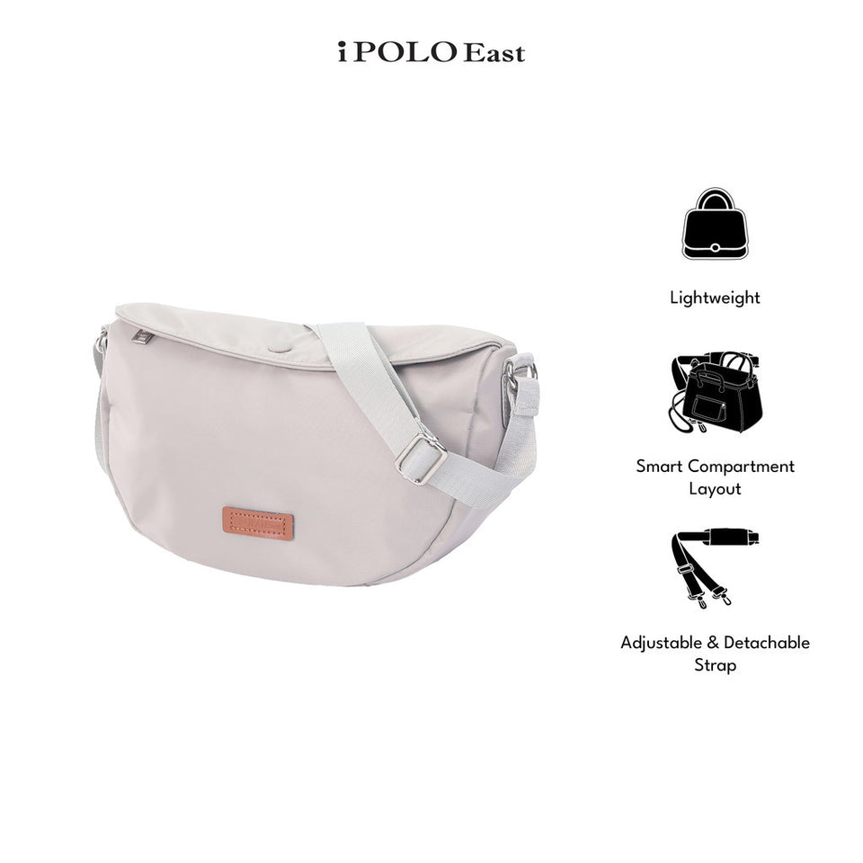 iPOLO East Metro Nylon Collection Ladies Half Moon Crossbody Bag