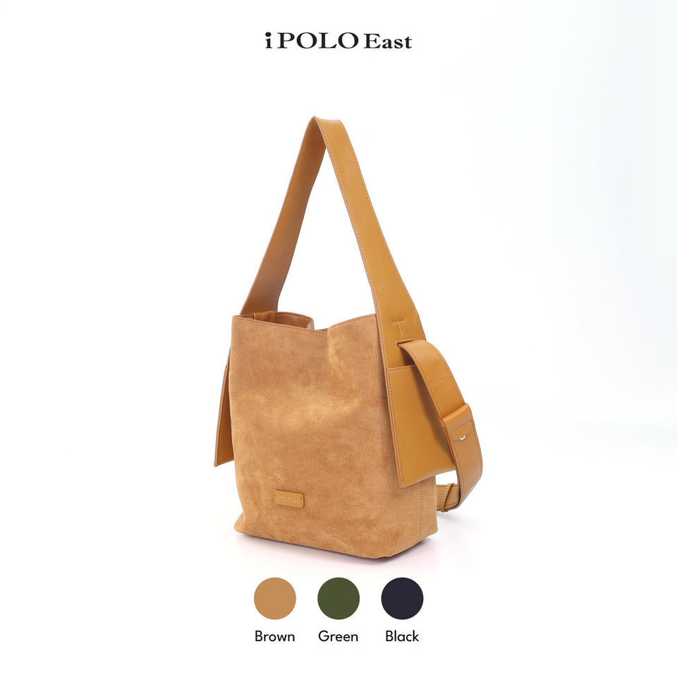 iPOLO EAST Suede Ladies Large Crossbody Bag Shoulder Bag Women Beg Tangan Wanita Shoulder Bag Casual Bucket