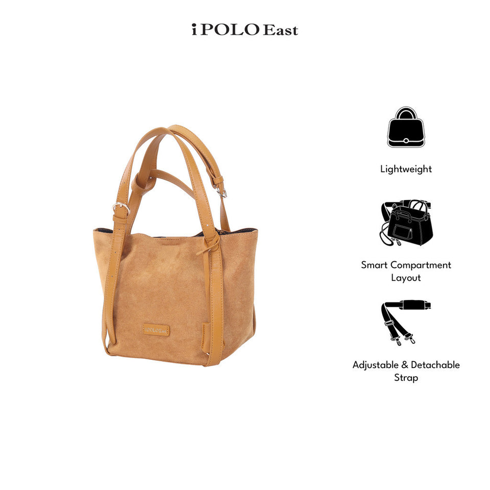 iPOLO EAST Suede Ladies Small Crossbody Bag Sling Bag Women Beg Tangan Wanita Shoulder Bag Casual Bucket