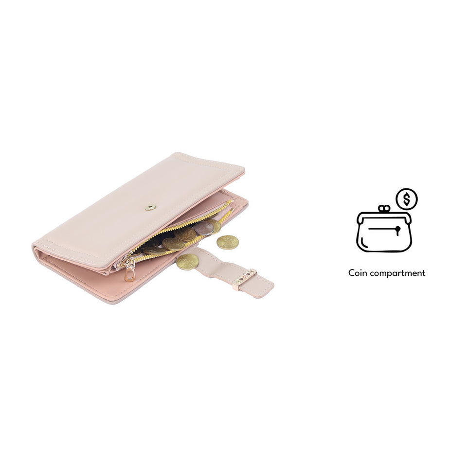 iPOLO East Ladies Slim Long Multi Compartment Clutch Purse Dompet Panjang Wanita