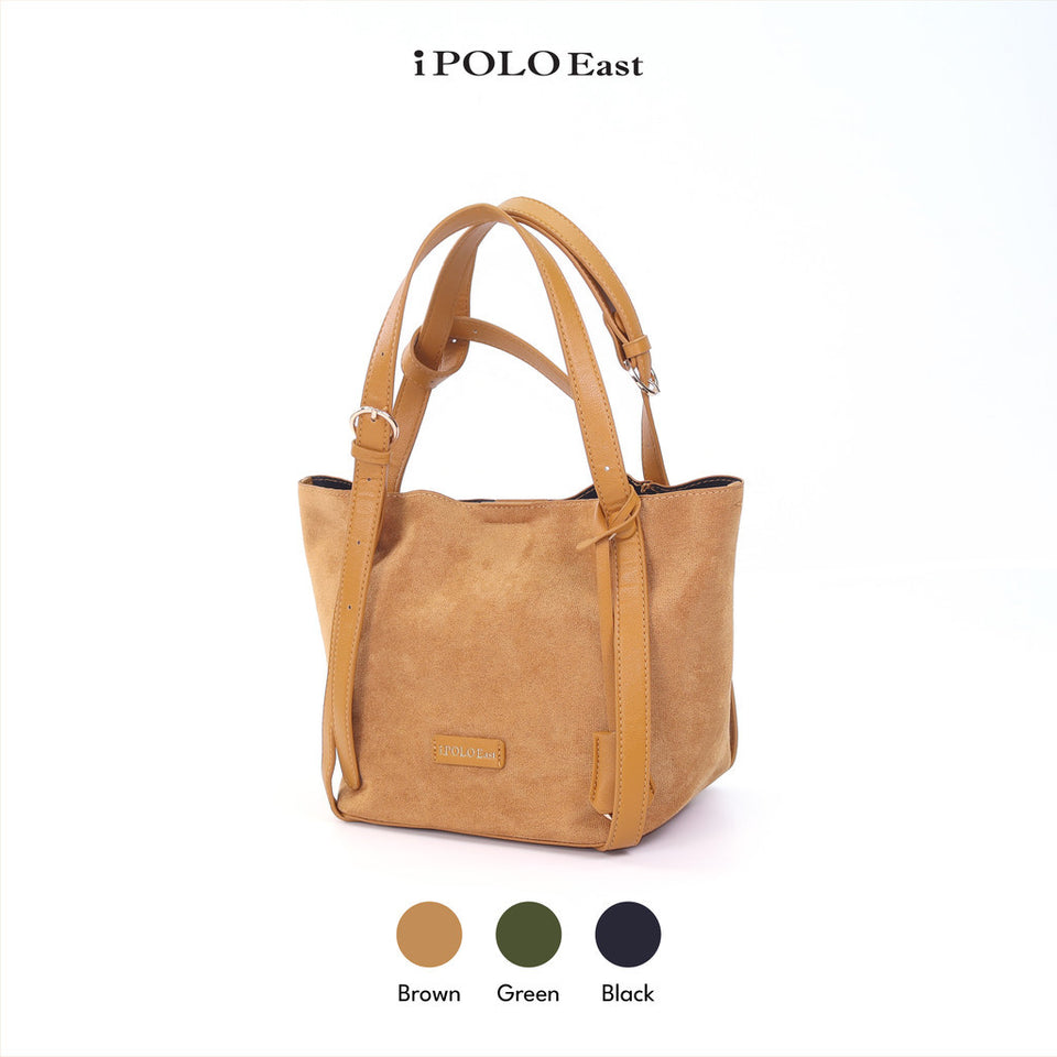 iPOLO EAST Suede Ladies Small Crossbody Bag Sling Bag Women Beg Tangan Wanita Shoulder Bag Casual Bucket