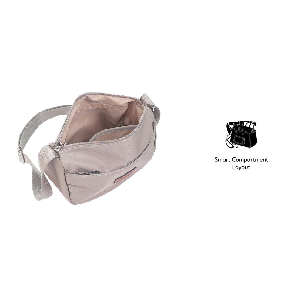 iPOLO East Metro Nylon Collection Ladies Half Moon Crossbody Bag