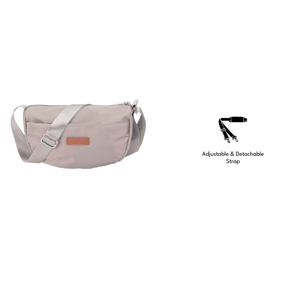 iPOLO East Metro Nylon Collection Ladies Half Moon Crossbody Bag