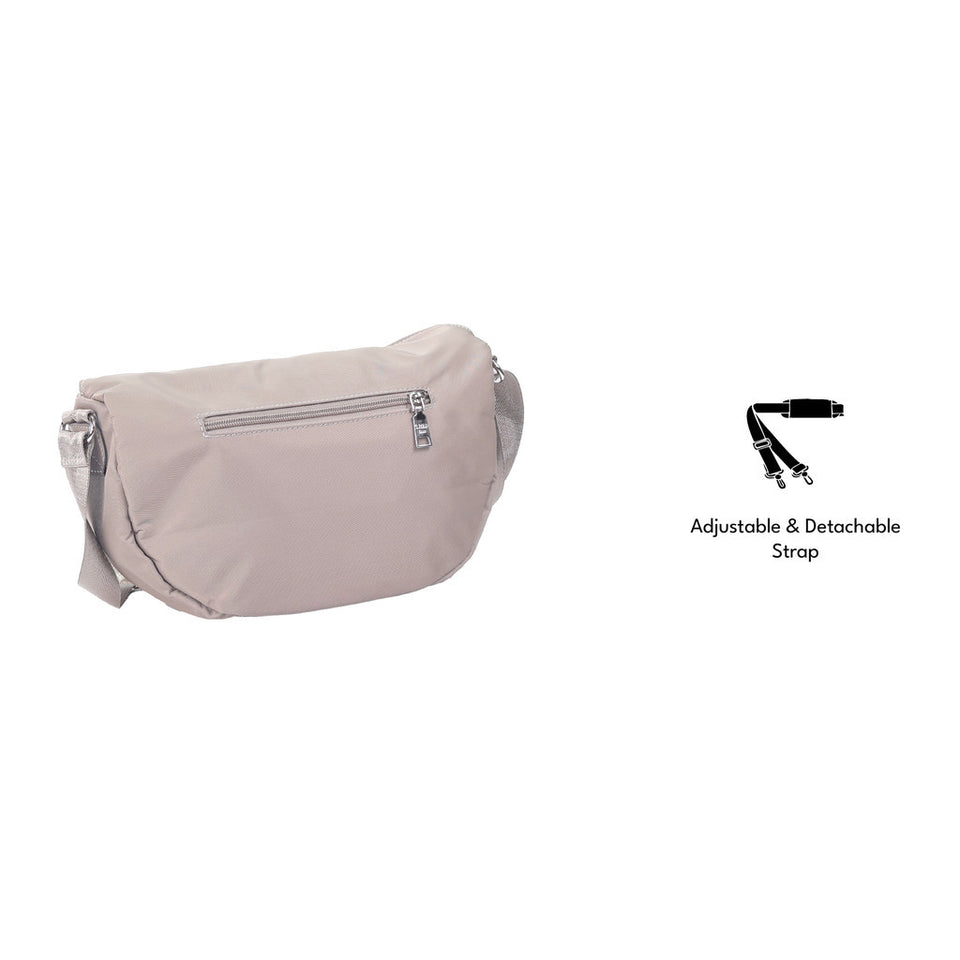 iPOLO East Metro Nylon Collection Ladies Half Moon Crossbody Bag