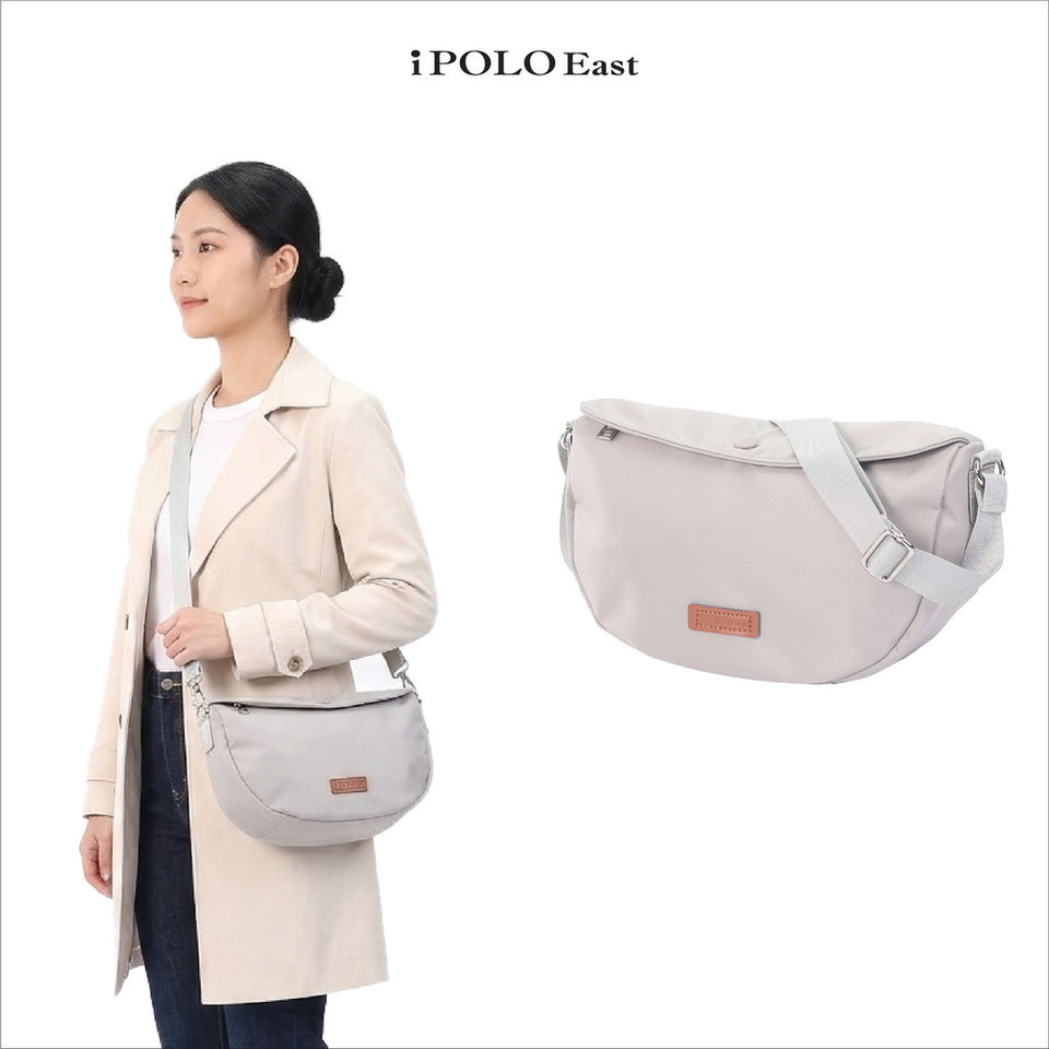 iPOLO East Metro Nylon Collection Ladies Half Moon Crossbody Bag
