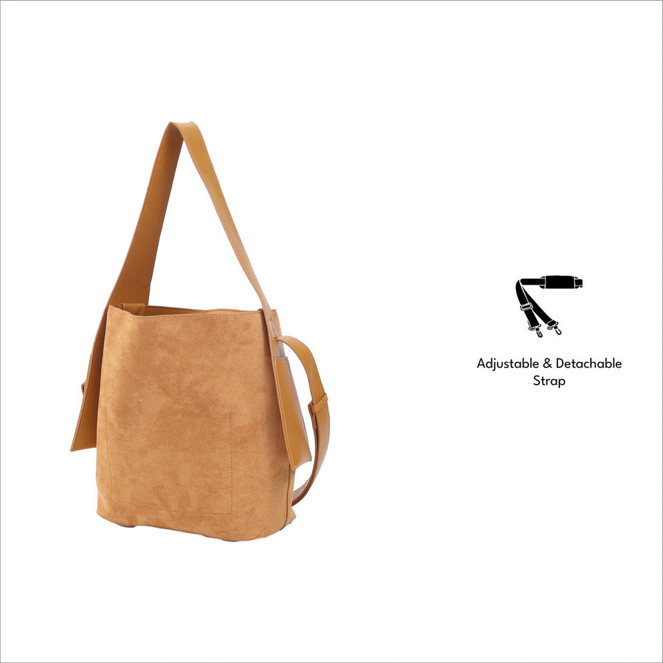 iPOLO EAST Suede Ladies Large Crossbody Bag Shoulder Bag Women Beg Tangan Wanita Shoulder Bag Casual Bucket