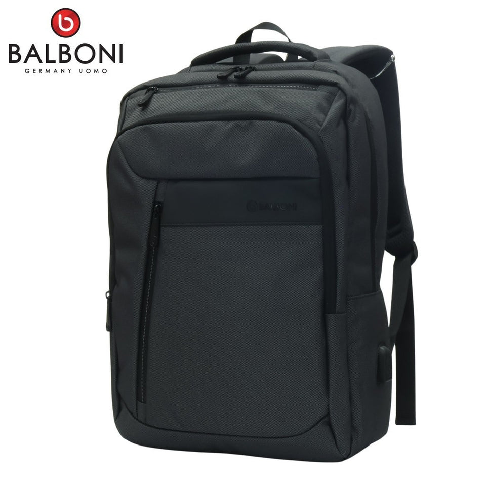 BALBONI Unisex Oxford Fabric Travel Laptop Backpack with USB Charging Port