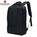 BALBONI Unisex Travel Laptop Backpack with USB Charging Port