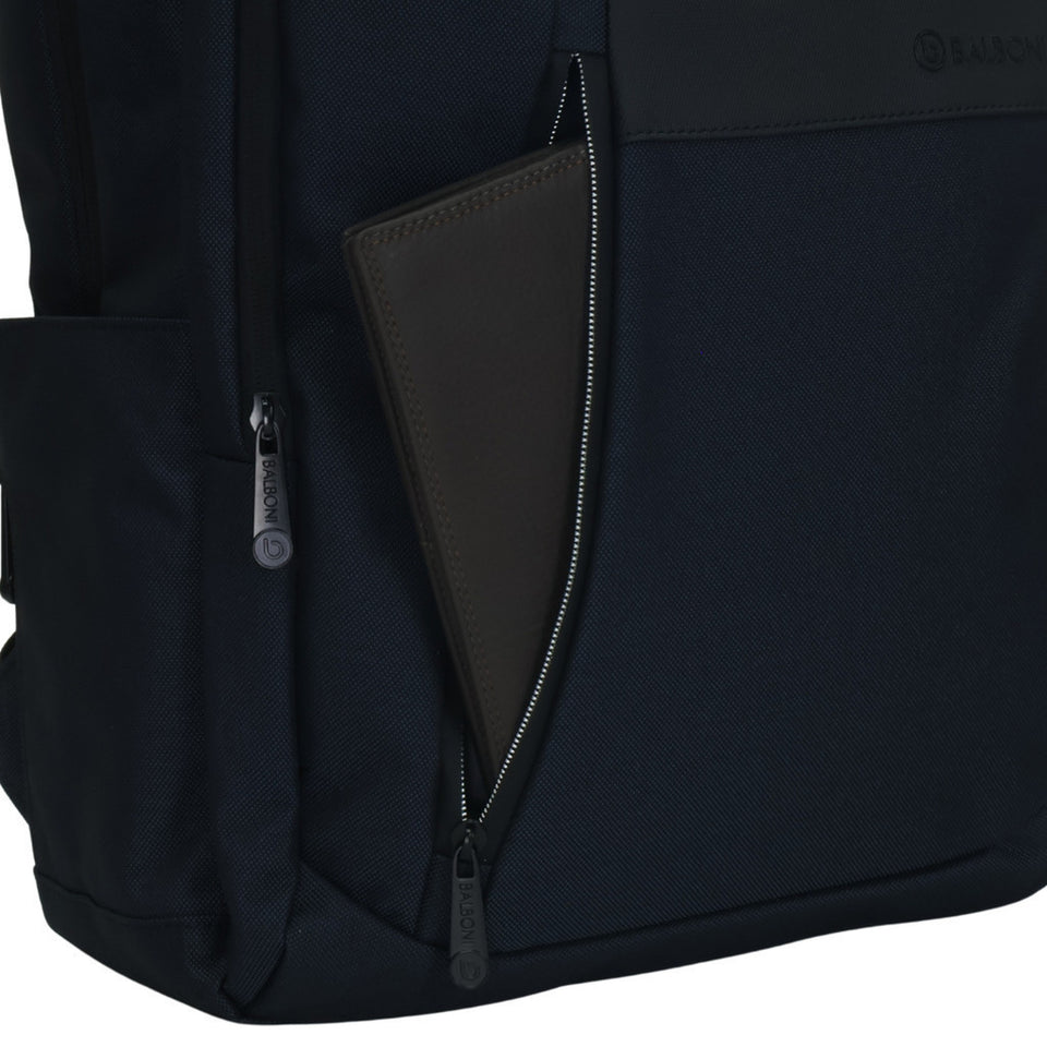 BALBONI Unisex Oxford Fabric Travel Laptop Backpack with USB Charging Port