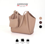 ARROW HAVEN Ladies Tote Handbag with Mini Makeup Pouch - Beg Silang Perempuan | Exquisite Pebbled Synthetic Leather