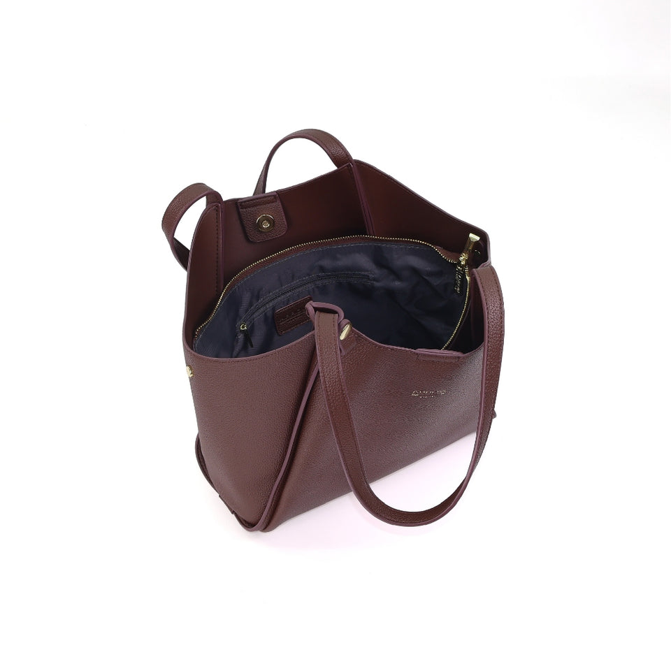 ARROW HAVEN Ladies Tote Handbag with Mini Makeup Pouch - Beg Silang Perempuan | Exquisite Pebbled Synthetic Leather