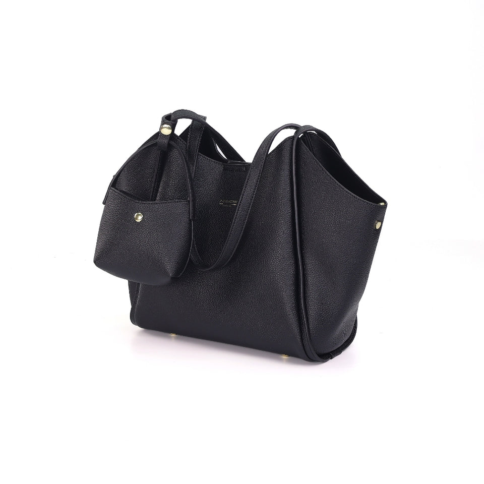 ARROW HAVEN Ladies Tote Handbag with Mini Makeup Pouch - Beg Silang Perempuan | Exquisite Pebbled Synthetic Leather