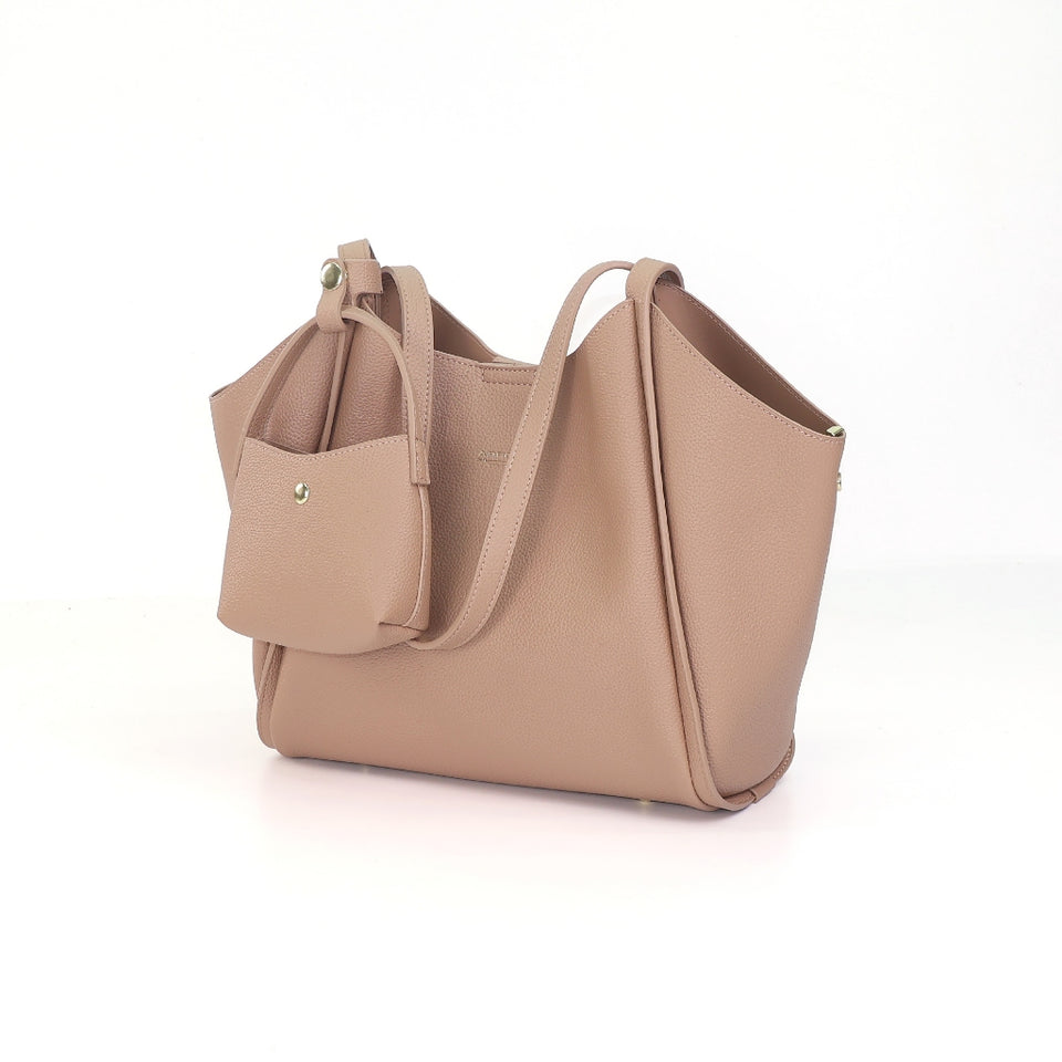 ARROW HAVEN Ladies Tote Handbag with Mini Makeup Pouch - Beg Silang Perempuan | Exquisite Pebbled Synthetic Leather