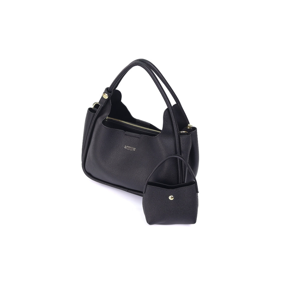 ARROW HAVEN Ladies Tote Handbag with Mini Makeup Pouch - Beg Silang Perempuan | Exquisite Pebbled Synthetic Leather