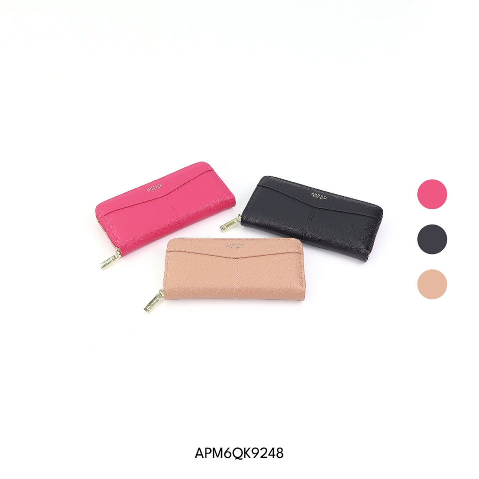 ARROW MODERNA Ladies Medium and Long Zipper Purse - Dompet Perempuan Berzip - Premium Matte and Pebbled Vegan Leather