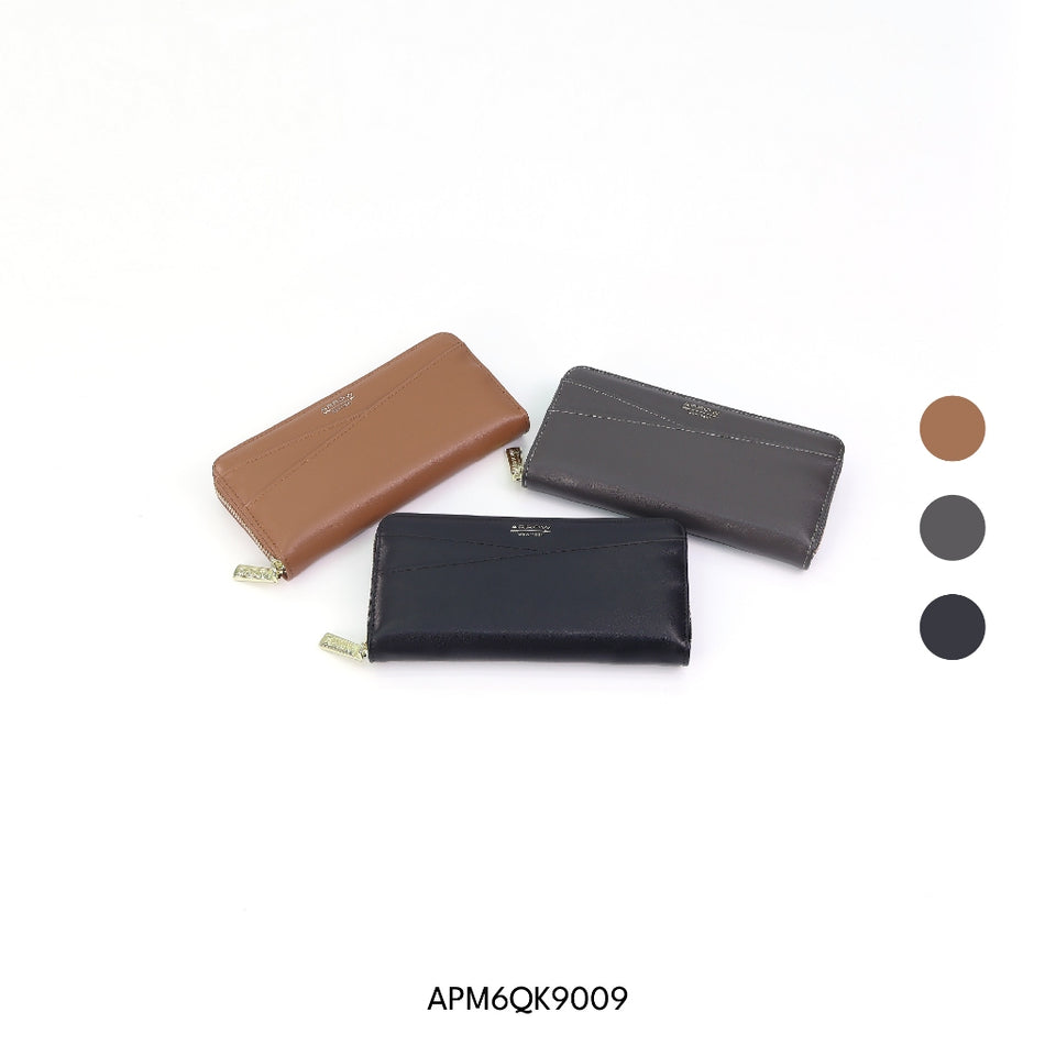ARROW MODERNA Ladies Medium and Long Zipper Purse - Dompet Perempuan Berzip - Premium Matte and Pebbled Vegan Leather