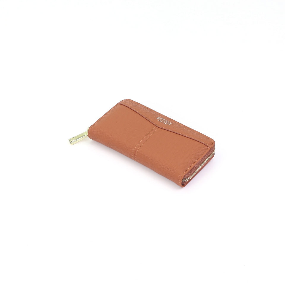 ARROW MODERNA Ladies Medium and Long Zipper Purse - Dompet Perempuan Berzip - Premium Matte and Pebbled Vegan Leather