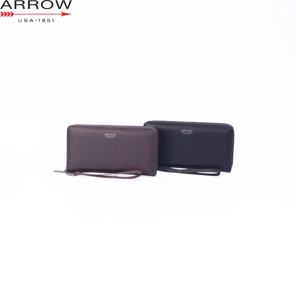 ARROW Men Synthetic Leather Legacy TriFold Long Zipper Wallet with Coin Pouch