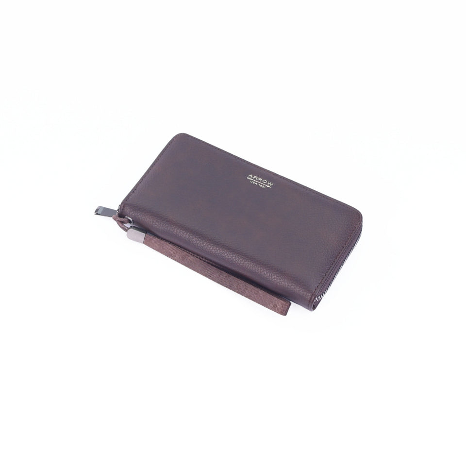 ARROW Men Synthetic Leather Legacy TriFold Long Zipper Wallet with Coin Pouch
