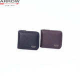 ARROW Men Synthetic Leather Legacy TriFold Short Zipper Wallet with Coin Pouch