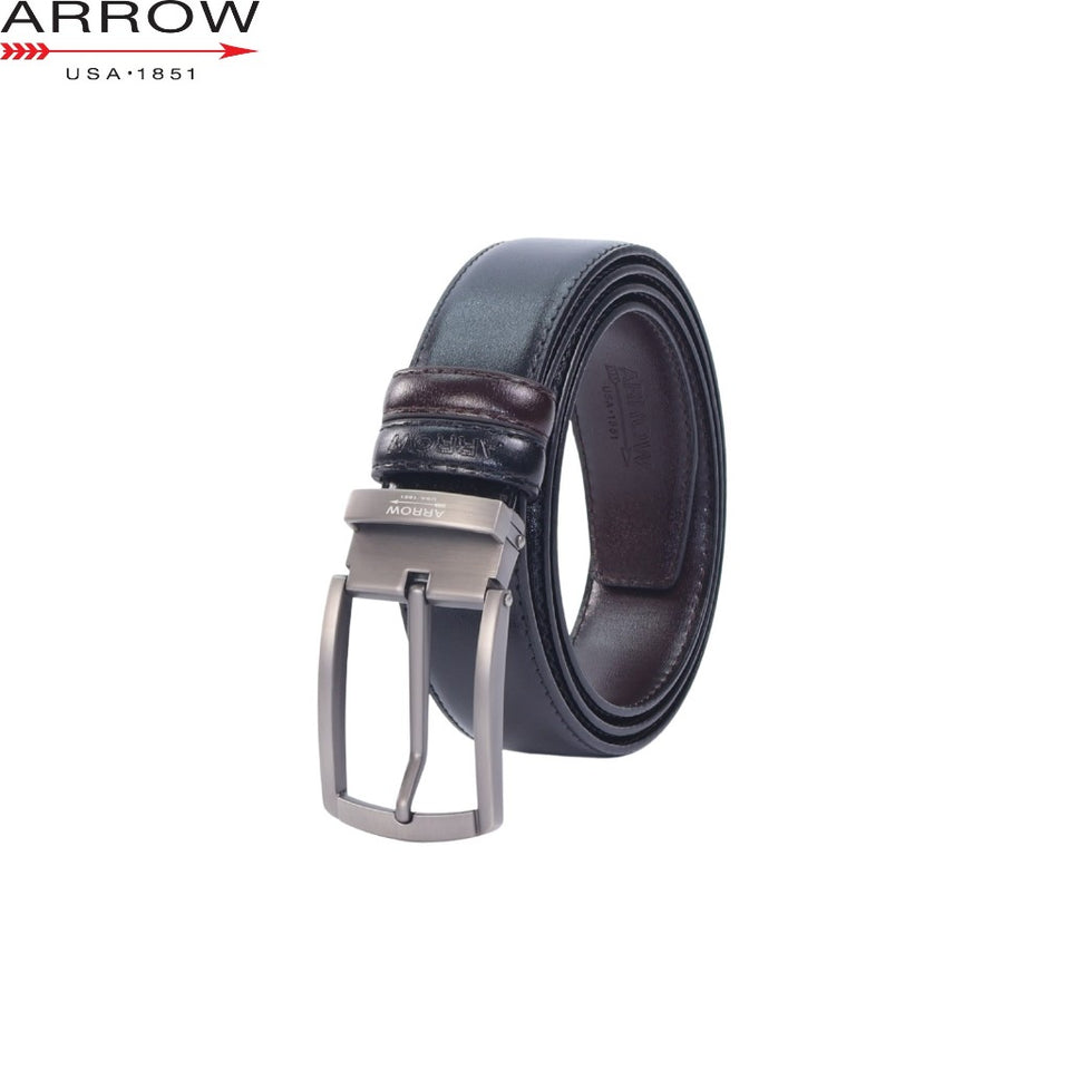ARROW Men Synthetic Leather Reversible Strap Dual Colour Needle Buckle Belt