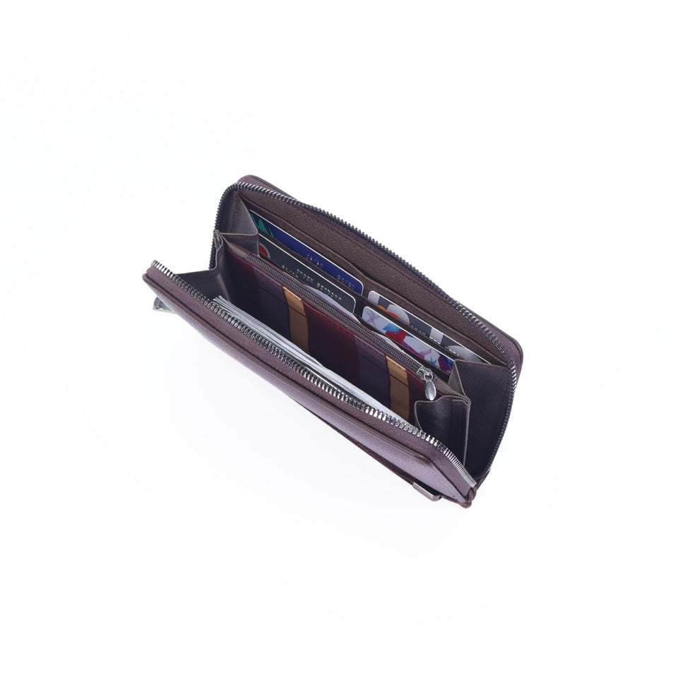 ARROW Men Synthetic Leather Legacy TriFold Long Zipper Wallet with Coin Pouch