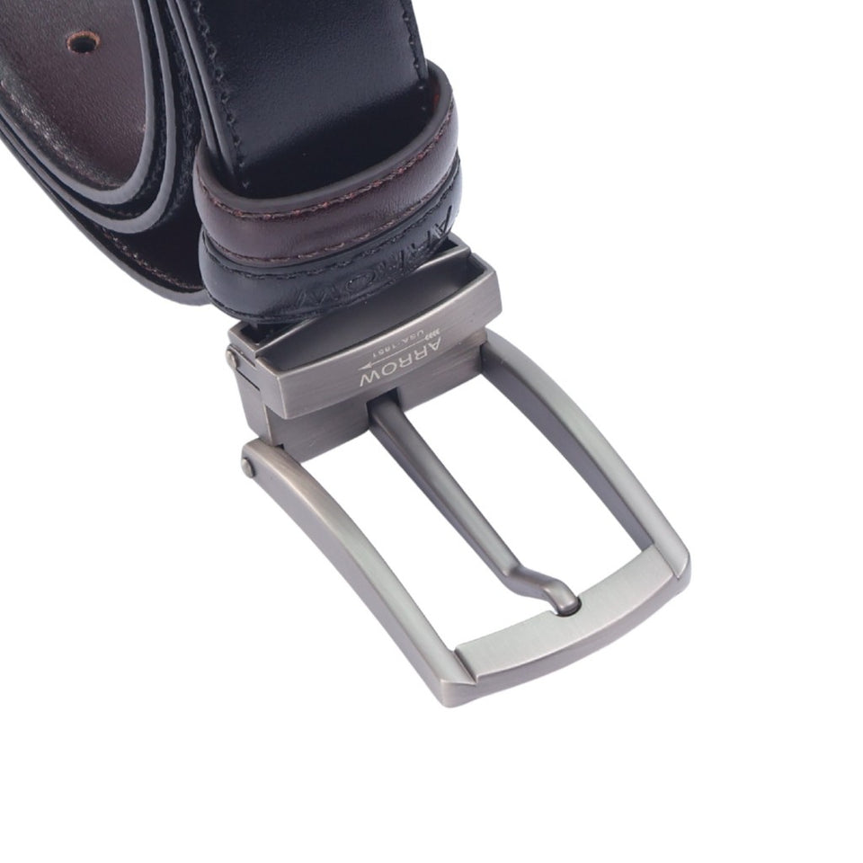 ARROW Men Synthetic Leather Reversible Strap Dual Colour Needle Buckle Belt