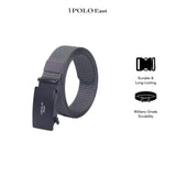 iPOLO East Unisex Elastic Nylon Free Size Auto Buckle Belt Tali Pinggang Uniseks Nylon Buckle 4 Grey