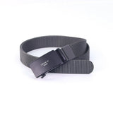 iPOLO East Unisex Elastic Nylon Free Size Auto Buckle Belt Tali Pinggang Uniseks Nylon Buckle 4 Grey