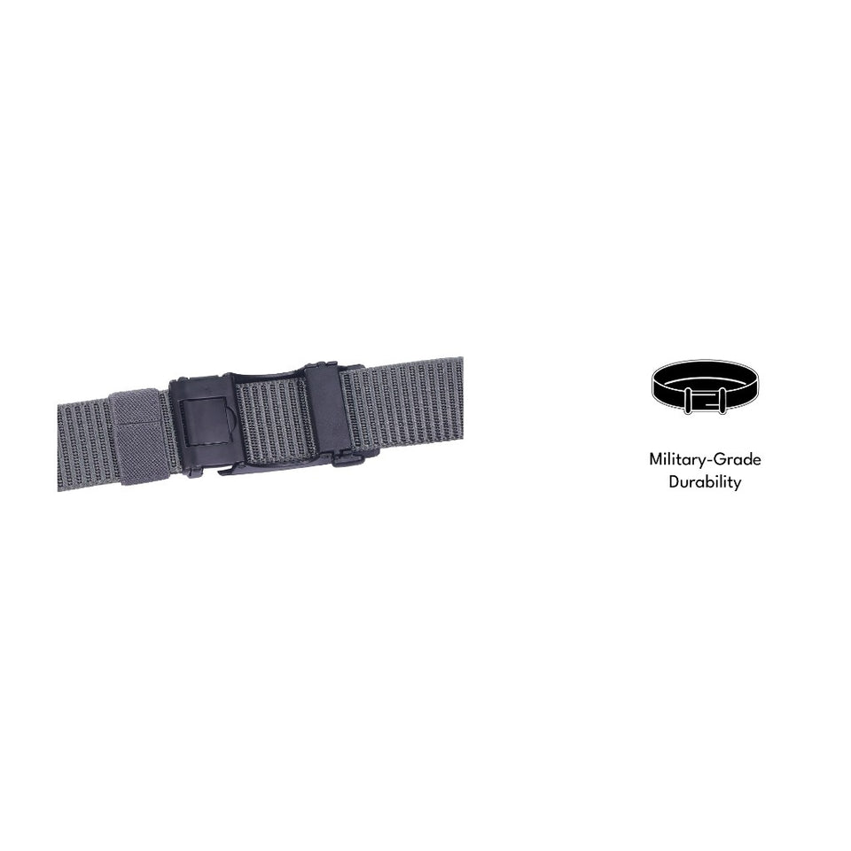 iPOLO East Unisex Elastic Nylon Free Size Auto Buckle Belt Tali Pinggang Uniseks Nylon Buckle 4 Grey