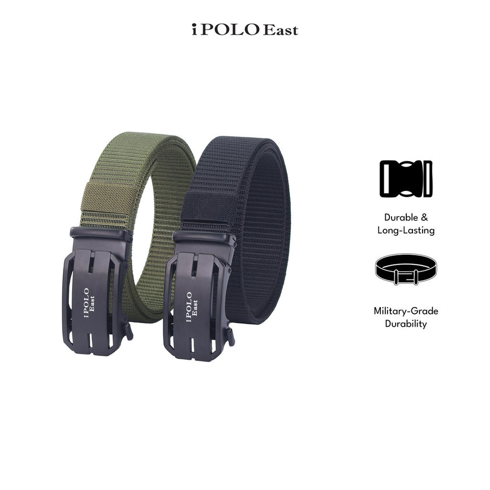 iPOLO East Unisex Elastic Nylon Free Size Auto Buckle Belt Tali Pinggang Uniseks Nylon