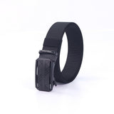 iPOLO East Unisex Elastic Nylon Free Size Auto Buckle Belt Tali Pinggang Uniseks Nylon Buckle 3 Black