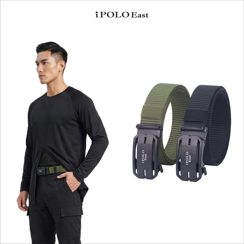 iPOLO East Unisex Elastic Nylon Free Size Auto Buckle Belt Tali Pinggang Uniseks Nylon