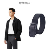 iPOLO East Unisex Elastic Nylon Free Size Auto Buckle Belt Tali Pinggang Uniseks Nylon Buckle 3 Black