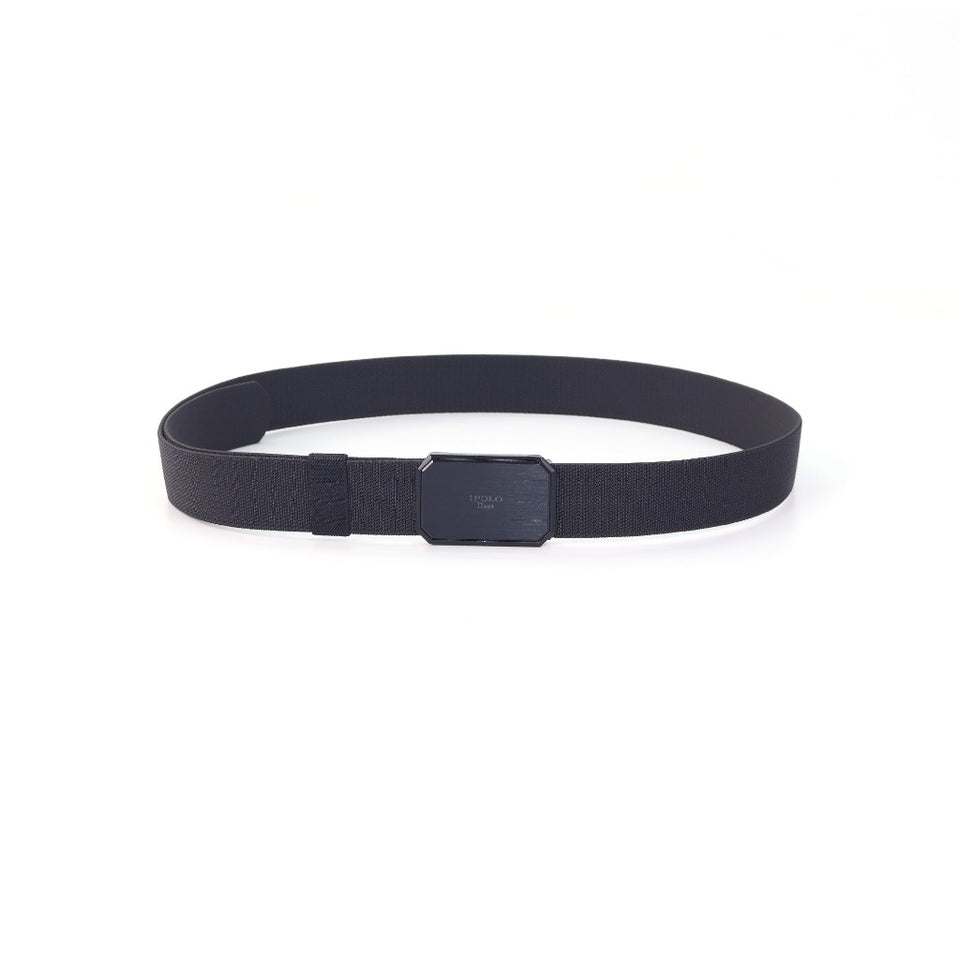 iPOLO East Unisex Elastic Nylon Free Size Magnetic Buckle Belt Tali Pinggang Uniseks Nylon Buckle 1 Black