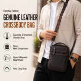 Ready Stock MY MAURO Men Everyday Explorer Premium Leather Messenger Sling Bag Beg Silang Lelaki