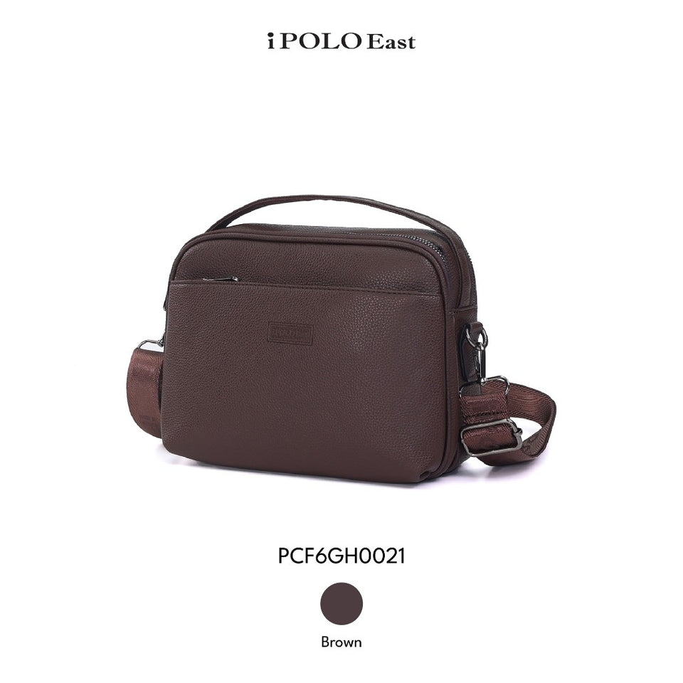 iPOLO East IRONWOOD Collection Men Messenger Bag - Beg Silang Lelaki | Pebbled Synthetic Leather