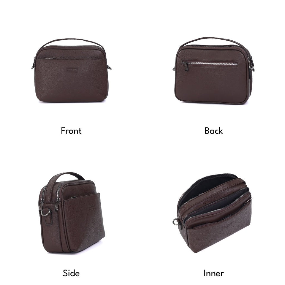 iPOLO East IRONWOOD Collection Men Messenger Bag - Beg Silang Lelaki | Pebbled Synthetic Leather